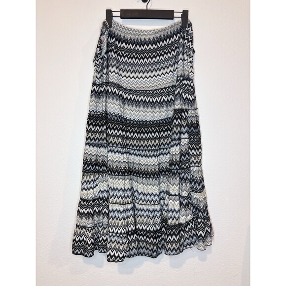 Metro Wear Geometric Grey Black Blue Women’s Plus Size Skirt Size 1X 16-18 - Picture 4 of 7